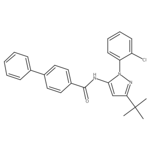 N-[5-tert-butyl-2-(2-chlorophenyl)pyrazol-3-yl]-4-phenylbenzamide结构式