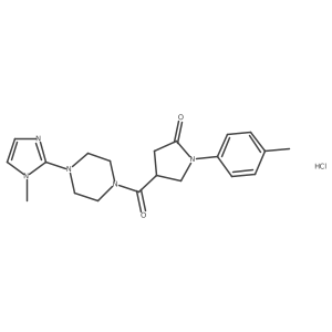 4-(4-(1-methyl-1H-imidazol-2-yl)piperazine-1-carbonyl)-1-(p-tolyl)pyrrolidin-2-one hydrochloride Structure