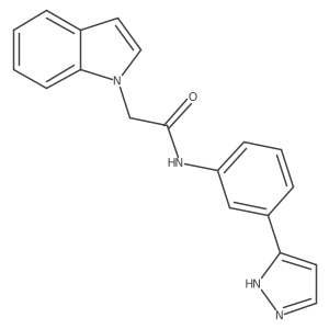 N-(3-(1H-pyrazol-3-yl)phenyl)-2-(1H-indol-1-yl)acetamide结构式
