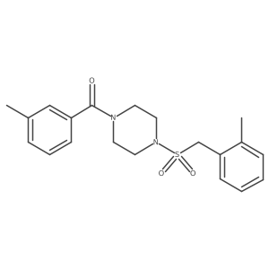 (3-Methylphenyl)[4-[[(2-methylphenyl)methyl]sulfonyl]-1-piperazinyl]methanone结构式