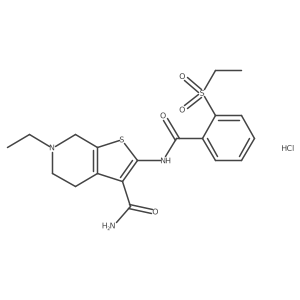 6-Ethyl-2-(2-(ethylsulfonyl)benzamido)-4,5,6,7-tetrahydrothieno[2,3-c]pyridine-3-carboxamide hydrochloride Structure
