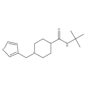 N-tert-butyl-4-[(thiophen-3-yl)methyl]piperazine-1-carboxamide结构式