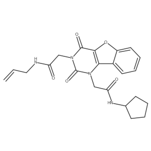 N-allyl-2-(1-(2-(cyclopentylamino)-2-oxoethyl)-2,4-dioxo-1,2-dihydrobenzofuro[3,2-d]pyrimidin-3(4H)-yl)acetamide结构式