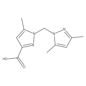 1-((3,5-Dimethyl-1H-pyrazol-1-yl)methyl)-5-methyl-1H-pyrazole-3-carboxylic acid Structure