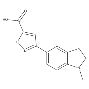 3-(1-methyl-2,3-dihydro-1H-indol-5-yl)-1,2-oxazole-5-carboxylic acid结构式