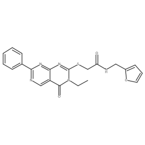2-((3-ethyl-4-oxo-7-phenyl-3,4-dihydropyrimido[4,5-d]pyrimidin-2-yl)thio)-N-(furan-2-ylmethyl)acetamide Structure