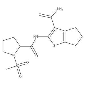 N-(3-carbamoyl-5,6-dihydro-4H-cyclopenta[b]thiophen-2-yl)-1-(methylsulfonyl)pyrrolidine-2-carboxamide Structure