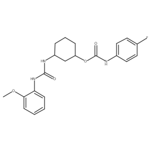 3-(3-(2-Methoxyphenyl)ureido)cyclohexyl (4-fluorophenyl)carbamate结构式