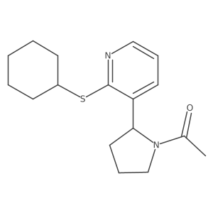 1-(2-(2-(Cyclohexylthio)pyridin-3-yl)pyrrolidin-1-yl)ethanone Structure
