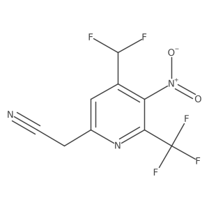 2-(4-(Difluoromethyl)-5-nitro-6-(trifluoromethyl)pyridin-2-yl)acetonitrile结构式