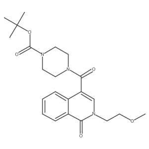 Tert-butyl 4-{[2-(2-methoxyethyl)-1-oxo-1,2-dihydroisoquinolin-4-yl]carbonyl}piperazine-1-carboxylate结构式