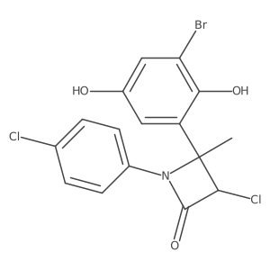 4-(3-Bromo-2,5-dihydroxyphenyl)-3-chloro-1-(4-chlorophenyl)-4-methyl-2-azetidinone Structure