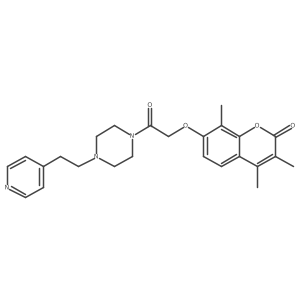 3,4,8-trimethyl-7-(2-oxo-2-{4-[2-(4-pyridyl)ethyl]piperazino}ethoxy)-2H-chromen-2-one Structure