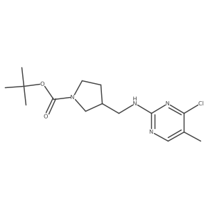 tert-Butyl 3-(((4-chloro-5-methylpyrimidin-2-yl)amino)methyl)pyrrolidine-1-carboxylate结构式