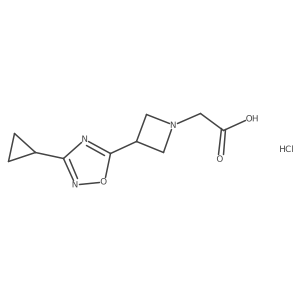 [3-(3-Cyclopropyl-1,2,4-oxadiazol-5-yl)azetidin-1-yl]acetic acid hydrochloride结构式