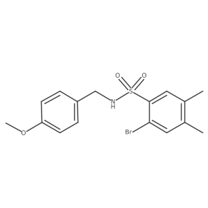 2-bromo-N-(4-methoxybenzyl)-4,5-dimethylbenzenesulfonamide结构式