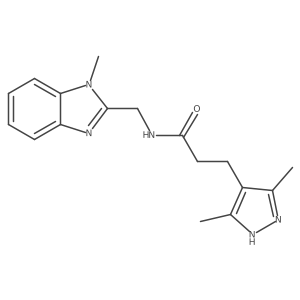 3-(3,5-dimethyl-1H-pyrazol-4-yl)-N-[(1-methyl-1H-1,3-benzimidazol-2-yl)methyl]propanamide Structure