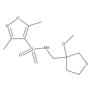 N-((3-methoxytetrahydrothiophen-3-yl)methyl)-3,5-dimethylisoxazole-4-sulfonamide结构式