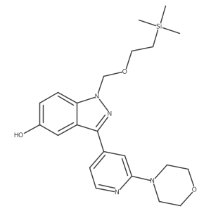3-(2-Morpholinopyridin-4-yl)-1-((2-(trimethylsilyl)ethoxy)methyl)-1H-indazol-5-ol Structure