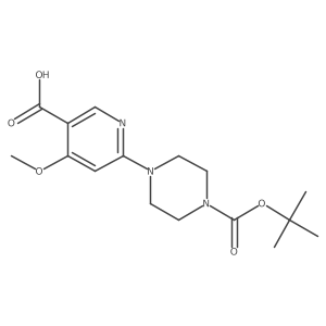 6-(4-(Tert-butoxycarbonyl)piperazin-1-yl)-4-methoxynicotinic acid结构式