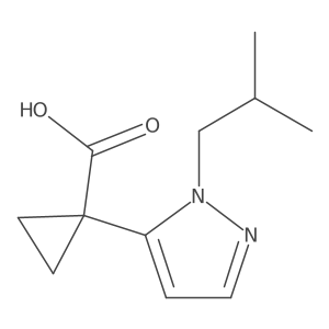 1-[1-(2-methylpropyl)-1H-pyrazol-5-yl]cyclopropane-1-carboxylic acid结构式