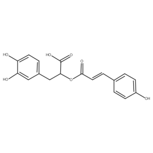(E)-3-(3,4-Dihydroxyphenyl)-2-(3-(4-hydroxyphenyl)acryloyloxy)propanoic acid Structure