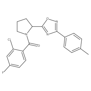 5-[1-(2-Chloro-4-fluorobenzoyl)pyrrolidin-2-yl]-3-(4-methylphenyl)-1,2,4-oxadiazole结构式