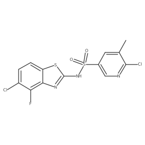 6-chloro-N-(5-chloro-4-fluoro-1,3-benzothiazol-2-yl)-5-methylpyridine-3-sulfonamide Structure