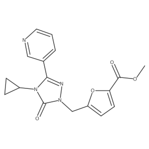 methyl 5-((4-cyclopropyl-5-oxo-3-(pyridin-3-yl)-4,5-dihydro-1H-1,2,4-triazol-1-yl)methyl)furan-2-carboxylate Structure