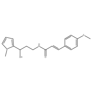 (E)-N-(3-hydroxy-3-(1-methyl-1H-pyrrol-2-yl)propyl)-3-(4-(methylthio)phenyl)acrylamide Structure