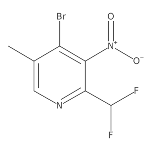 4-Bromo-2-(difluoromethyl)-5-methyl-3-nitropyridine结构式