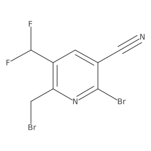 2-Bromo-6-(bromomethyl)-5-(difluoromethyl)nicotinonitrile结构式