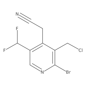 2-(2-Bromo-3-(chloromethyl)-5-(difluoromethyl)pyridin-4-yl)acetonitrile结构式