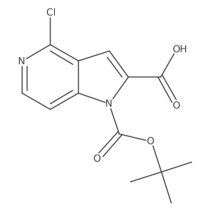 4-Chloro-pyrrolo[3,2-c]pyridine-1,2-dicarboxylic acid 1-tert-butyl ester结构式
