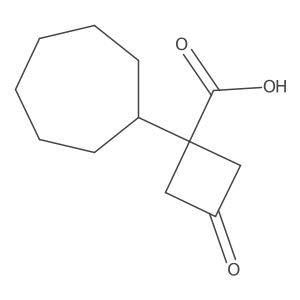 1-Cycloheptyl-3-oxocyclobutane-1-carboxylic acid结构式