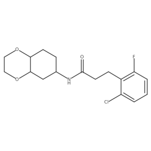 3-(2-chloro-6-fluorophenyl)-N-(octahydrobenzo[b][1,4]dioxin-6-yl)propanamide结构式