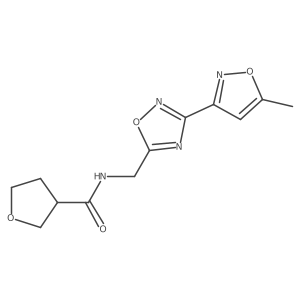 N-((3-(5-methylisoxazol-3-yl)-1,2,4-oxadiazol-5-yl)methyl)tetrahydrofuran-3-carboxamide Structure