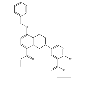 Methyl 2-(6-(tert-butoxycarbonyl)-5-bromopyridin-2-yl)-5-(benzyloxy)-1,2,3,4-tetrahydroisoquinoline-8-carboxylate结构式