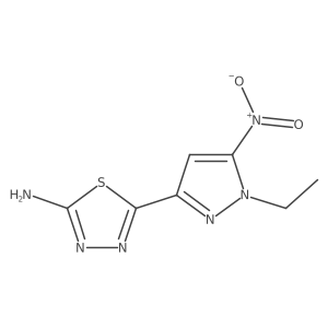 5-(1-ethyl-5-nitro-1H-pyrazol-3-yl)-1,3,4-thiadiazol-2-amine Structure