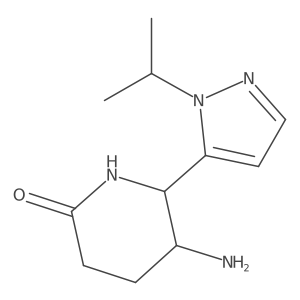 5-Amino-6-(2-propan-2-ylpyrazol-3-yl)piperidin-2-one结构式