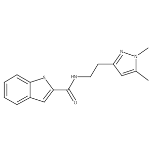 N-(2-(1,5-dimethyl-1H-pyrazol-3-yl)ethyl)benzo[b]thiophene-2-carboxamide结构式