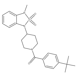 (4-(tert-butyl)phenyl)(4-(3-methyl-2,2-dioxidobenzo[c][1,2,5]thiadiazol-1(3H)-yl)piperidin-1-yl)methanone结构式