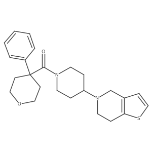 (4-(6,7-dihydrothieno[3,2-c]pyridin-5(4H)-yl)piperidin-1-yl)(4-phenyltetrahydro-2H-pyran-4-yl)methanone结构式