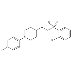 2-bromo-N-((1-(5-fluoropyrimidin-2-yl)piperidin-4-yl)methyl)benzenesulfonamide Structure