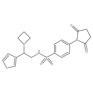 N-(2-(azetidin-1-yl)-2-(thiophen-3-yl)ethyl)-4-(2,5-dioxopyrrolidin-1-yl)benzenesulfonamide结构式