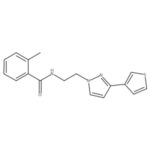 2-methyl-N-(2-(3-(thiophen-3-yl)-1H-pyrazol-1-yl)ethyl)benzamide Structure