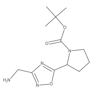 Tert-butyl 2-(3-(aminomethyl)-1,2,4-oxadiazol-5-yl)pyrrolidine-1-carboxylate Structure