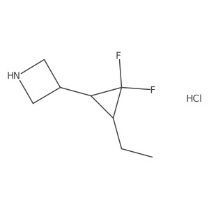 3-(3-Ethyl-2,2-difluorocyclopropyl)azetidine hydrochloride Structure