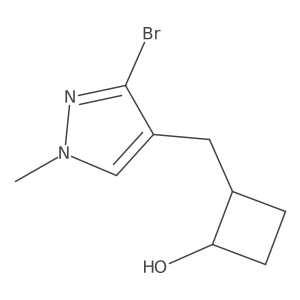 2-[(3-bromo-1-methyl-1H-pyrazol-4-yl)methyl]cyclobutan-1-ol Structure