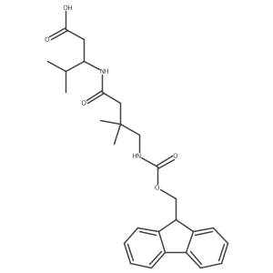 (3S)-3-[4-({[(9H-fluoren-9-yl)methoxy]carbonyl}amino)-3,3-dimethylbutanamido]-4-methylpentanoic acid结构式